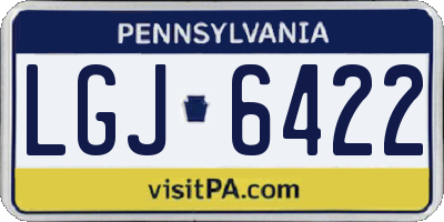 PA license plate LGJ6422