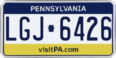 PA license plate LGJ6426