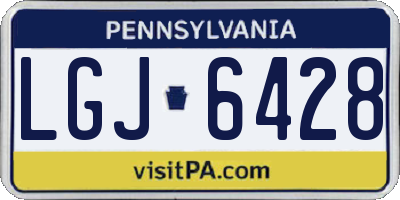 PA license plate LGJ6428