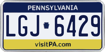 PA license plate LGJ6429