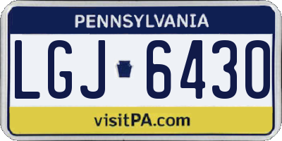 PA license plate LGJ6430