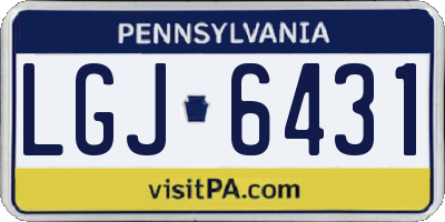 PA license plate LGJ6431