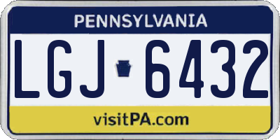 PA license plate LGJ6432