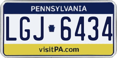 PA license plate LGJ6434
