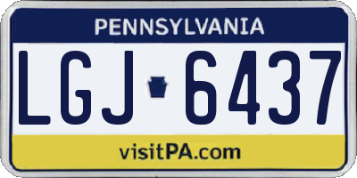 PA license plate LGJ6437