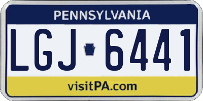 PA license plate LGJ6441