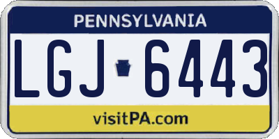 PA license plate LGJ6443