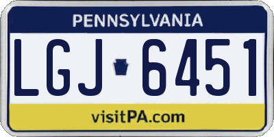 PA license plate LGJ6451