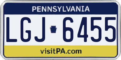 PA license plate LGJ6455