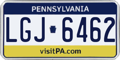 PA license plate LGJ6462