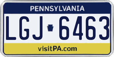 PA license plate LGJ6463