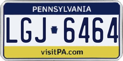 PA license plate LGJ6464