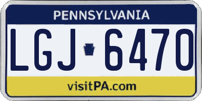 PA license plate LGJ6470