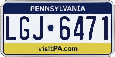 PA license plate LGJ6471