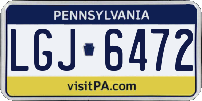 PA license plate LGJ6472