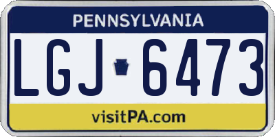 PA license plate LGJ6473