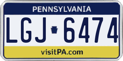 PA license plate LGJ6474