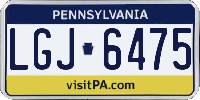 PA license plate LGJ6475
