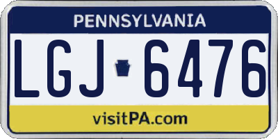 PA license plate LGJ6476