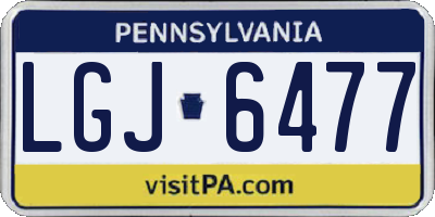PA license plate LGJ6477