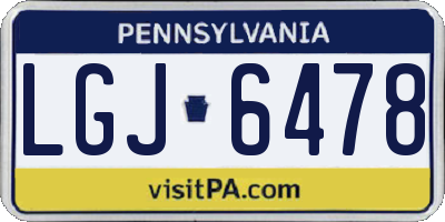PA license plate LGJ6478