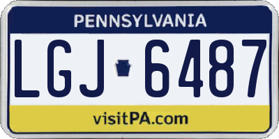 PA license plate LGJ6487
