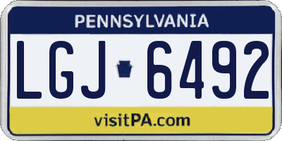 PA license plate LGJ6492