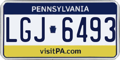 PA license plate LGJ6493