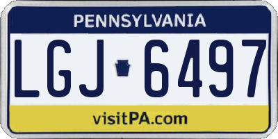 PA license plate LGJ6497