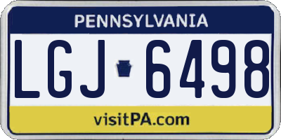 PA license plate LGJ6498