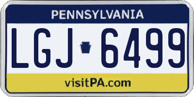 PA license plate LGJ6499