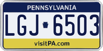 PA license plate LGJ6503