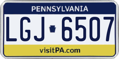 PA license plate LGJ6507