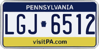 PA license plate LGJ6512