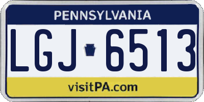 PA license plate LGJ6513