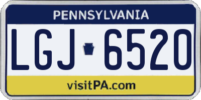 PA license plate LGJ6520