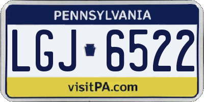 PA license plate LGJ6522
