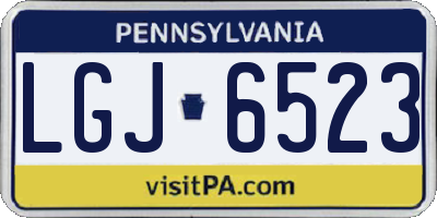 PA license plate LGJ6523