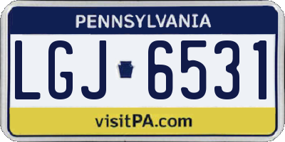 PA license plate LGJ6531