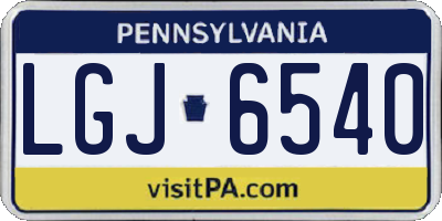 PA license plate LGJ6540