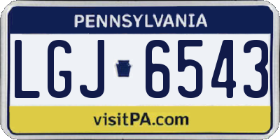PA license plate LGJ6543