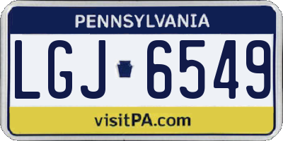 PA license plate LGJ6549