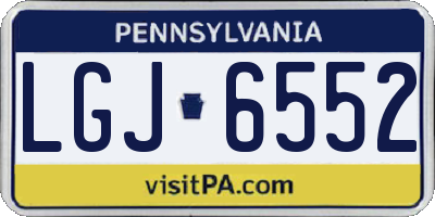 PA license plate LGJ6552