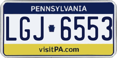 PA license plate LGJ6553