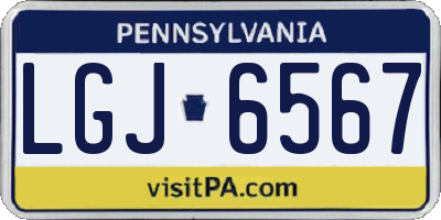 PA license plate LGJ6567