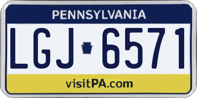 PA license plate LGJ6571
