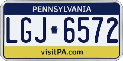 PA license plate LGJ6572