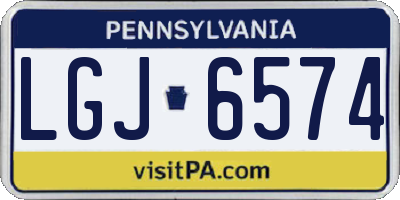 PA license plate LGJ6574