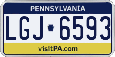 PA license plate LGJ6593