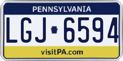 PA license plate LGJ6594